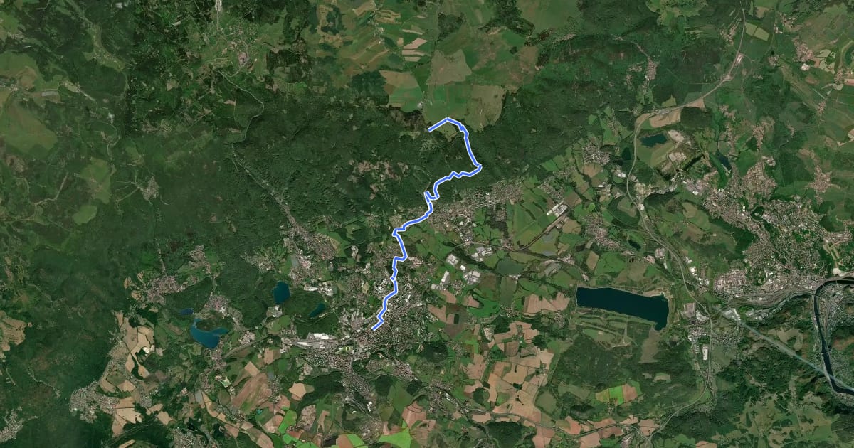 Маршрут [Z] Teplice nádraží - Komáří vížka на спутниковом снимке