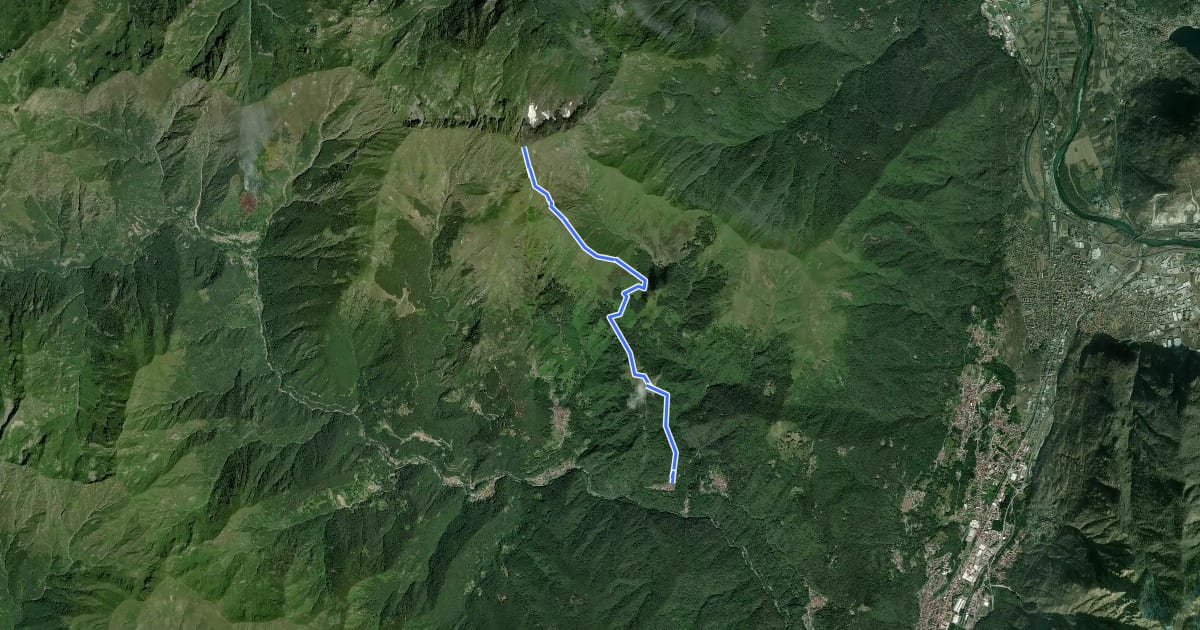 Маршрут Z04 - Chesio - Monte Massone на спутниковом снимке