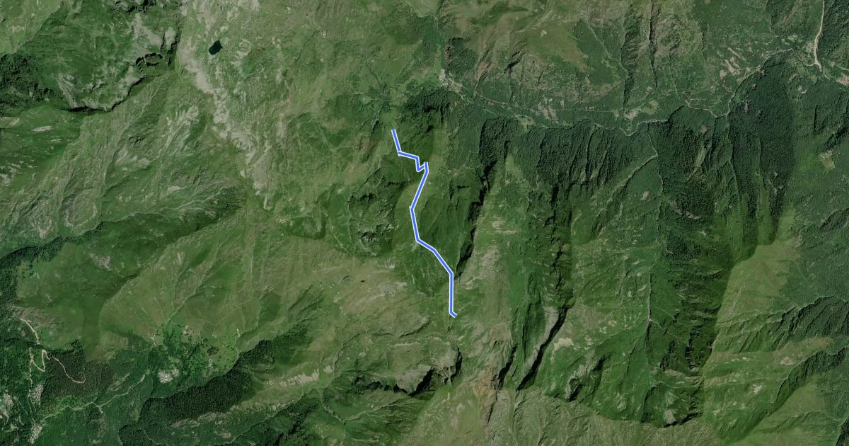 Маршрут Z15a - Alpe del Vecchio - Passo del Crac на спутниковом снимке