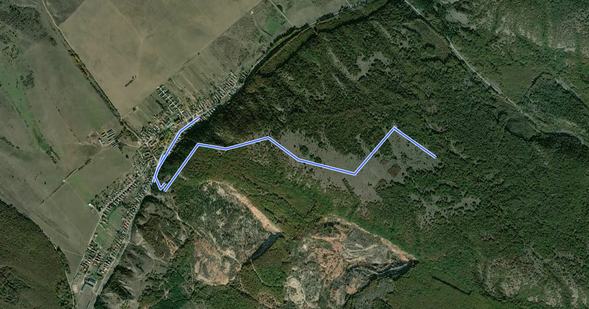 Маршрут Z3 (Gánt – Öreghegy) на спутниковом снимке