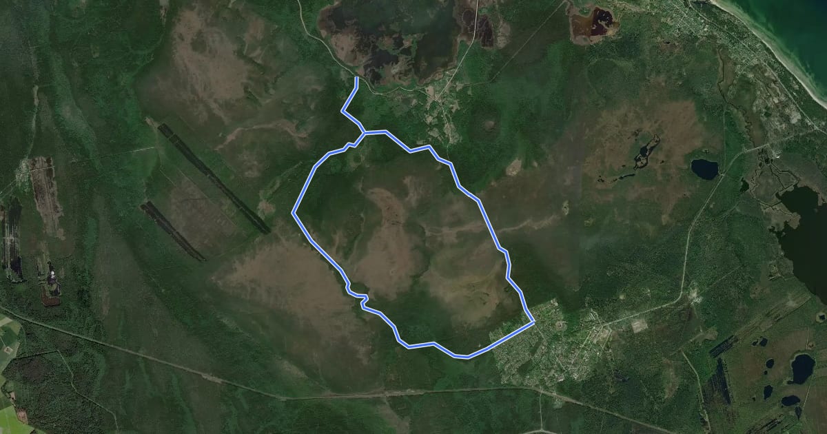 Маршрут Zaļā kāpa на спутниковом снимке