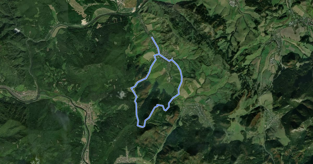 Маршрут Zaškovským chodníčkom на спутниковом снимке