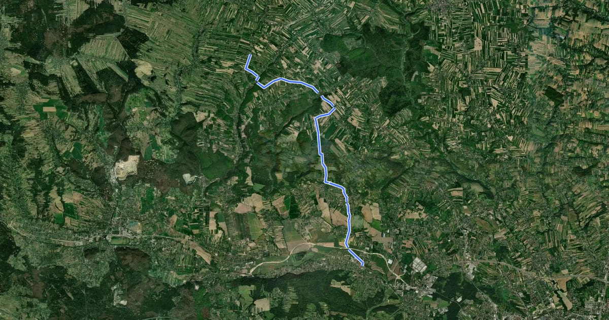 Маршрут Zabierzów - Jerzmanowice на спутниковом снимке