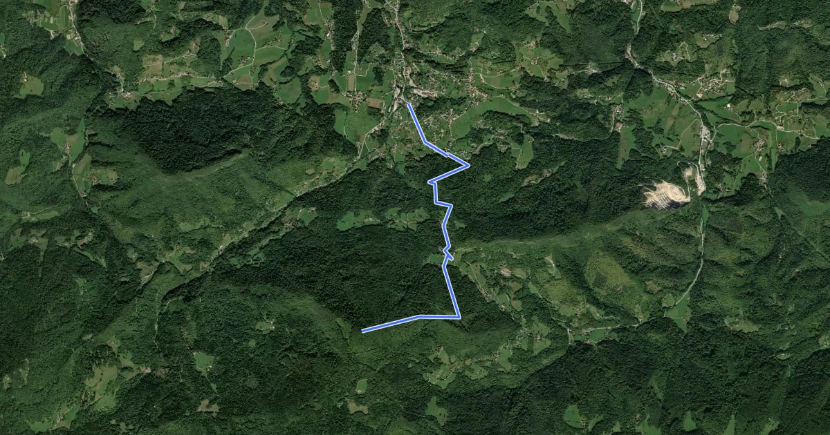 Маршрут Zabukovica - Beškovnik - Gozdnik на спутниковом снимке