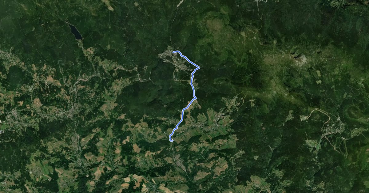 Маршрут Zadní Blansko - Harrachov (kemp) на спутниковом снимке