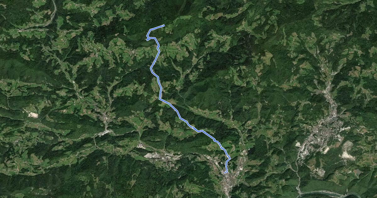 Маршрут Zagorje - Čemšeniška pl. на спутниковом снимке