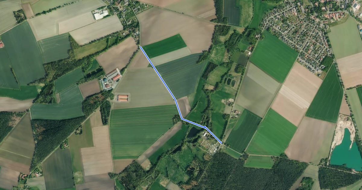 Маршрут Zahrenholz Süd (16) - Campingplatz Alte Wassermühle (15) на спутниковом снимке