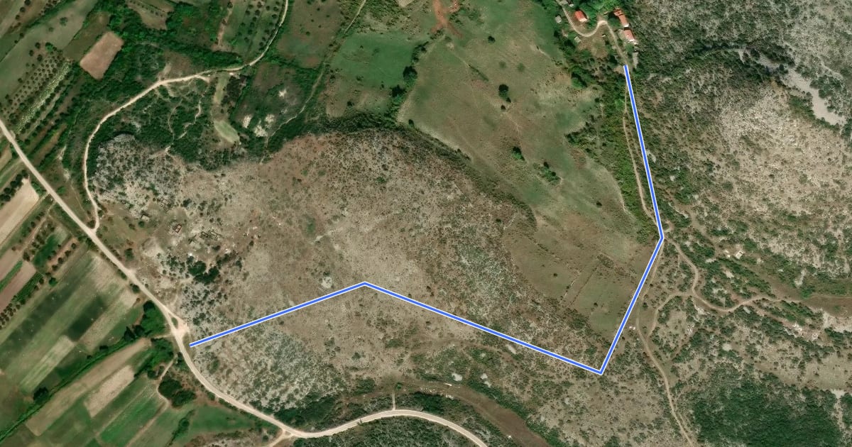 Маршрут Zamina - Izvor Škorobić на спутниковом снимке