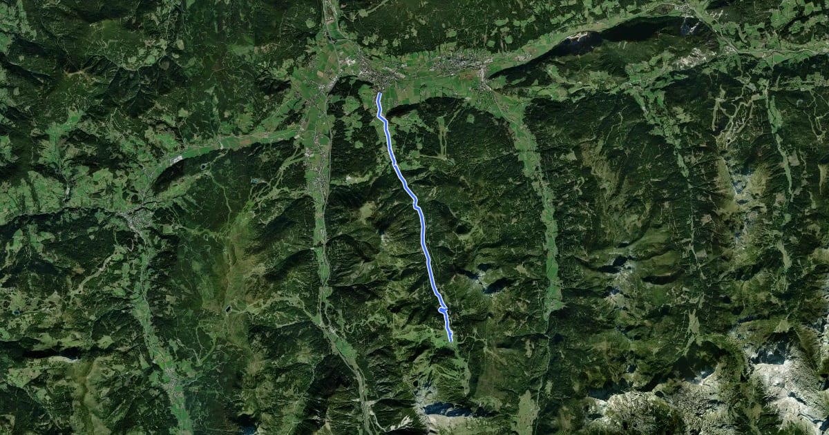 Маршрут Zauchensee Tour на спутниковом снимке
