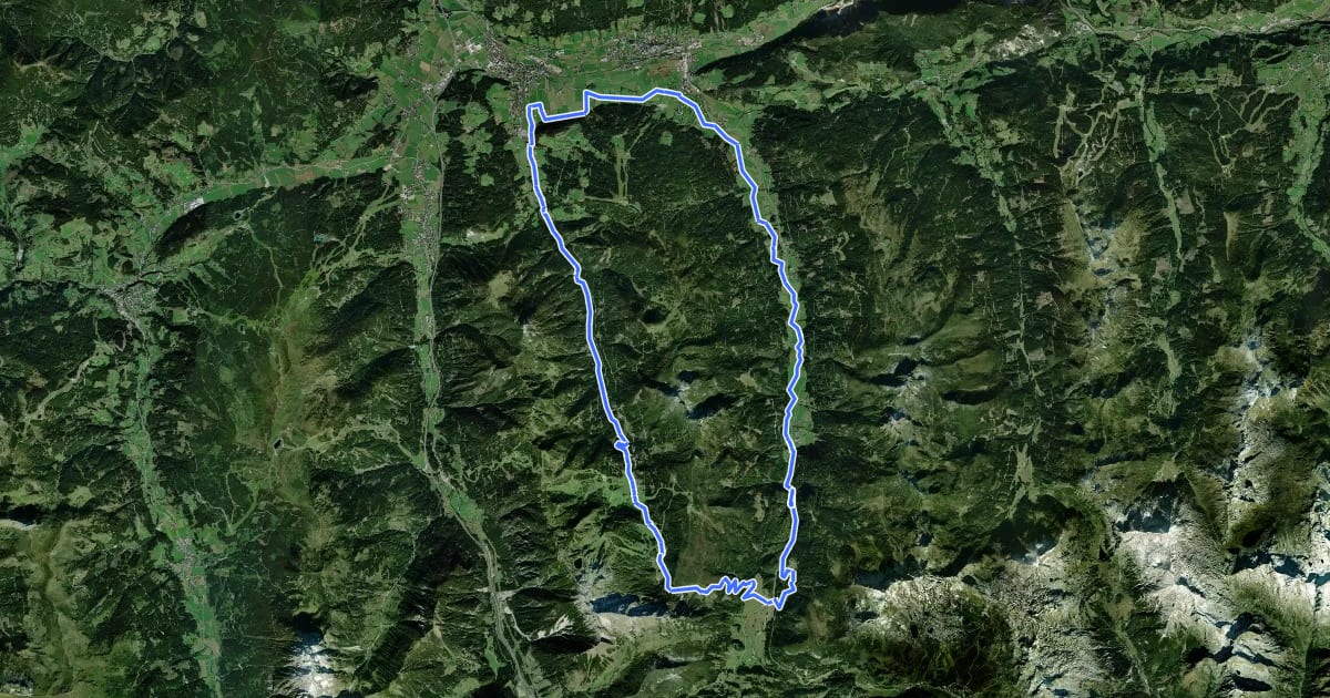 Маршрут Zauchensee-Untertauern Runde на спутниковом снимке