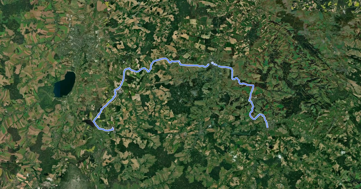 Маршрут Zawidów - Gryfów Śl. на спутниковом снимке