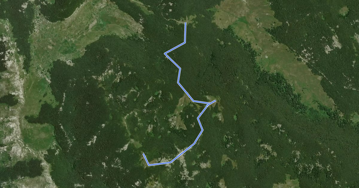 Маршрут Zečjak od Velikog Alana preko Kite на спутниковом снимке