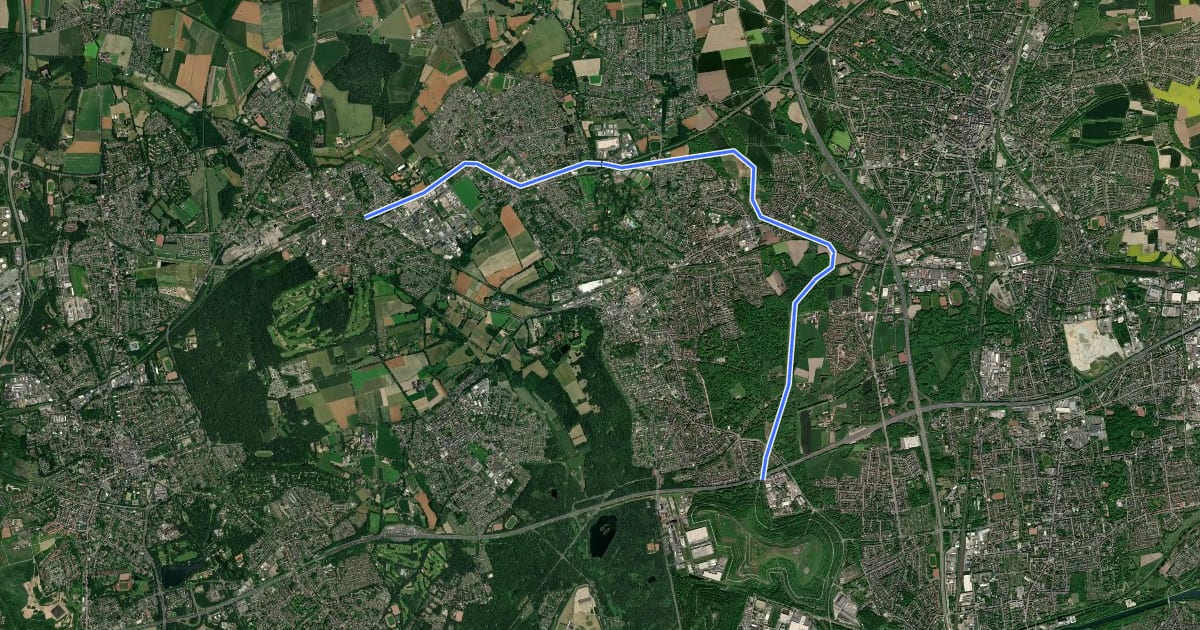 Маршрут Zechenbahntrasse "Allee des Wandels" на спутниковом снимке