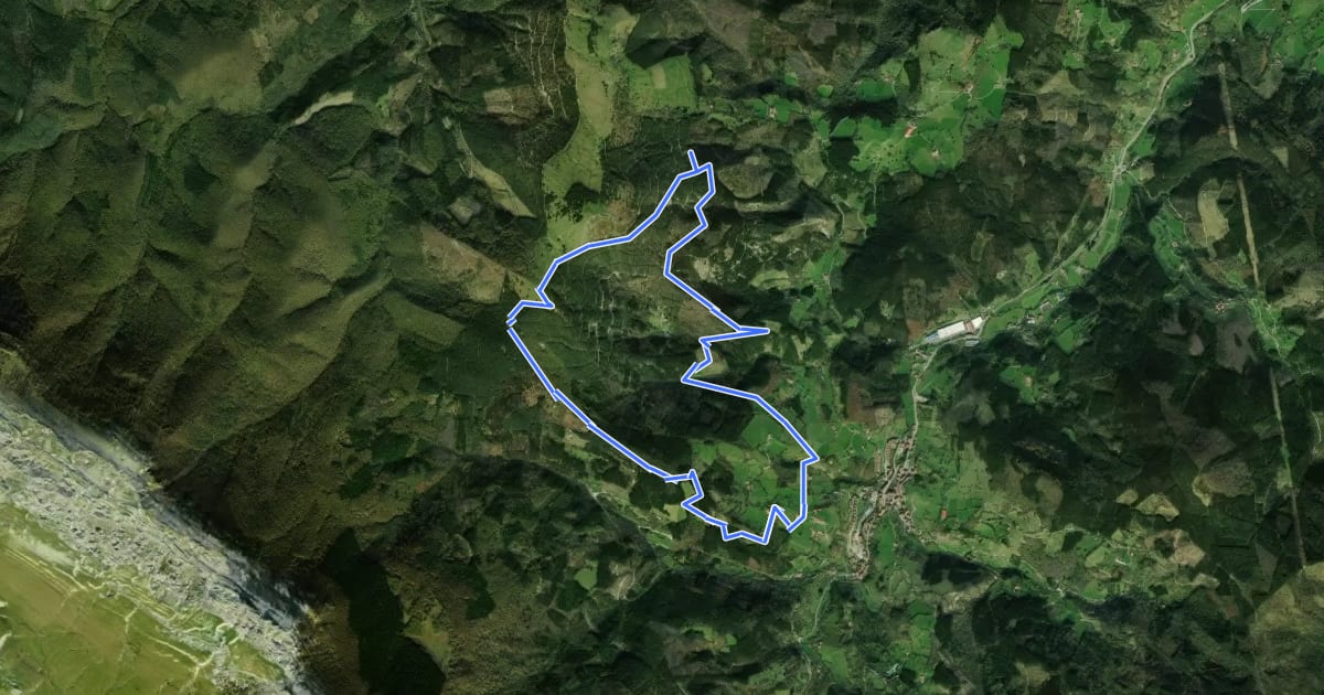 Маршрут Zegama-Arranoaitz на спутниковом снимке