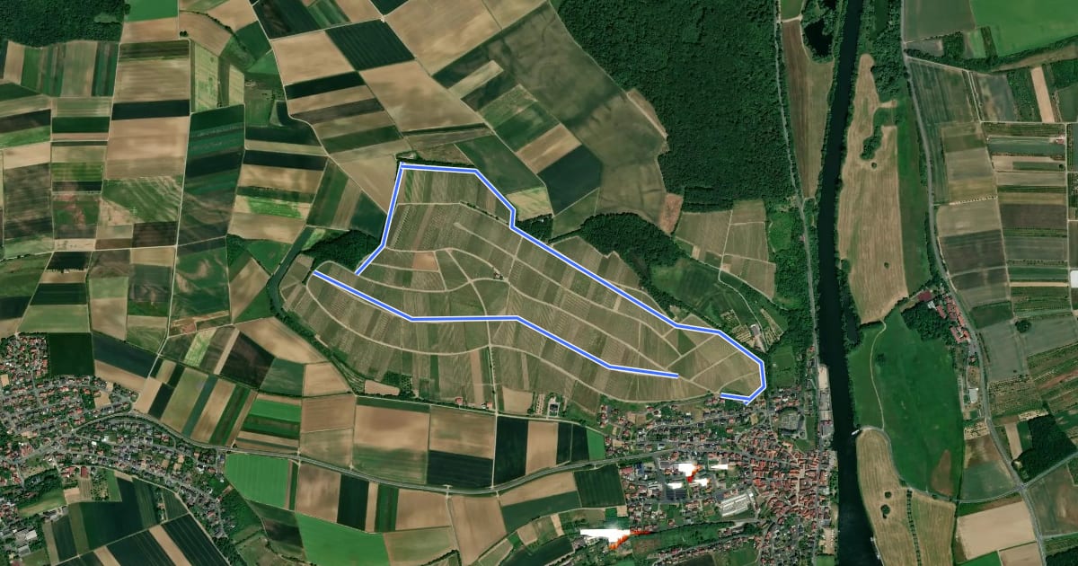 Маршрут Zehntgrafenweg Wipfeld на спутниковом снимке