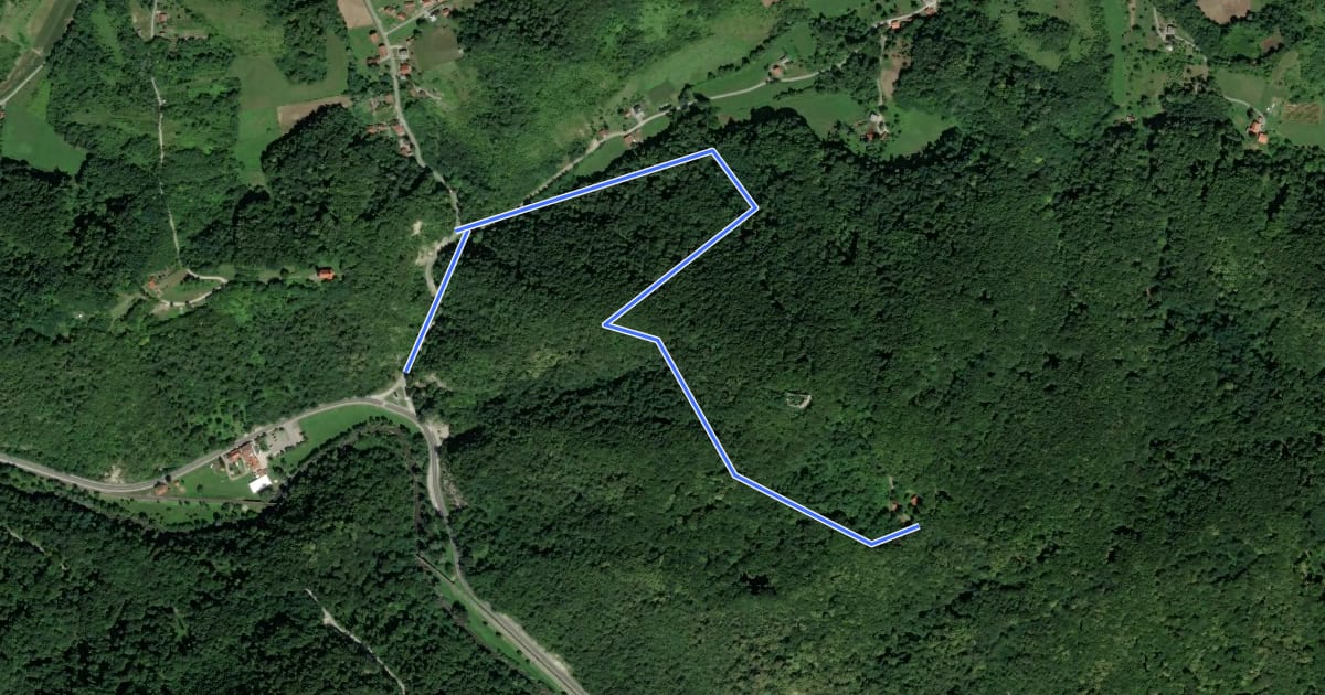 Маршрут Zelenjak - Planinarska kuća Cesargrad на спутниковом снимке