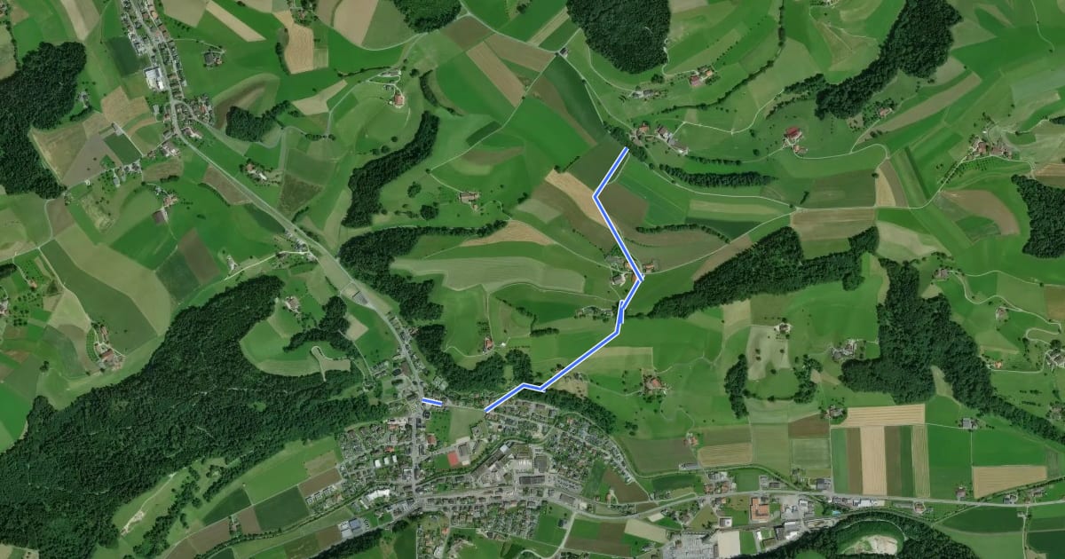 Маршрут Zell - Hünkihof на спутниковом снимке