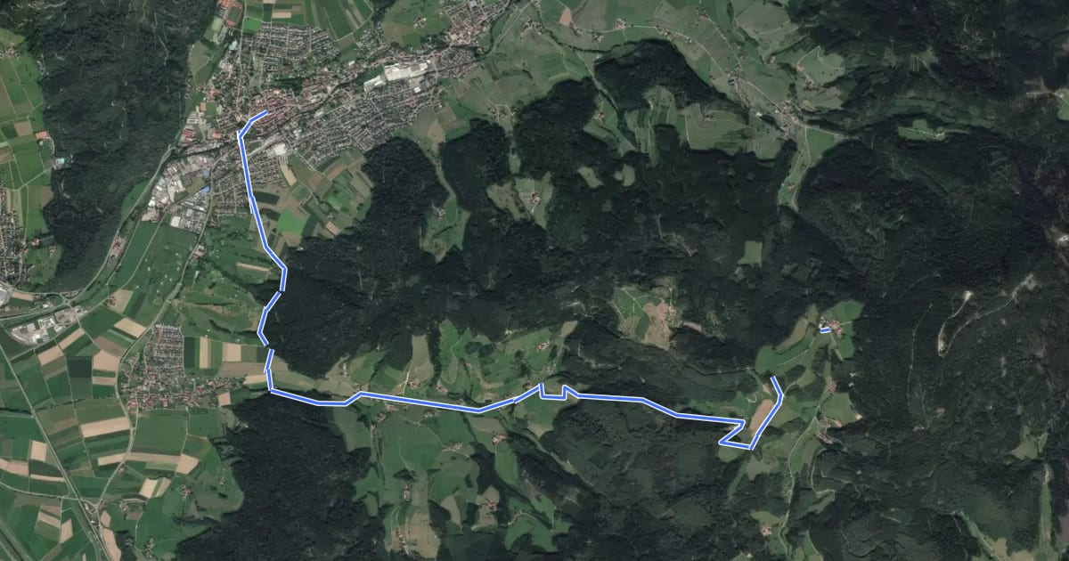 Маршрут Zell-Oberentersbach-Nill на спутниковом снимке