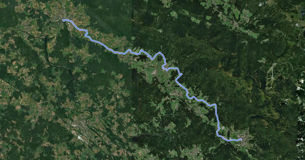 Маршрут Zellertalradweg на спутниковом снимке