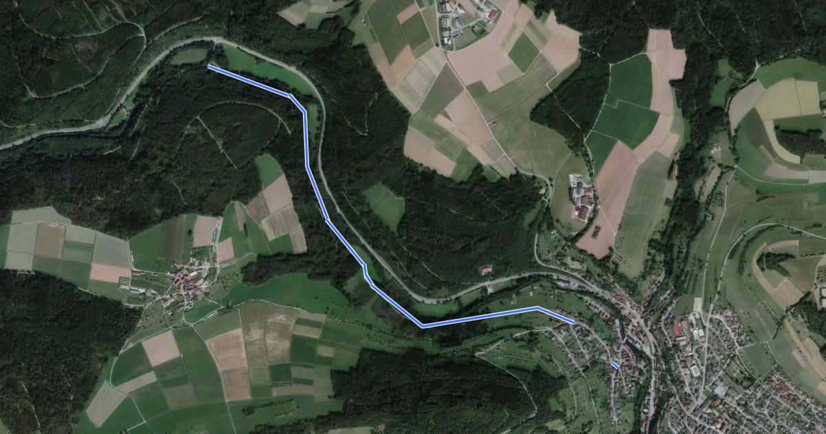 Маршрут Zementbrücke - Ebhausen Wöllhausen на спутниковом снимке