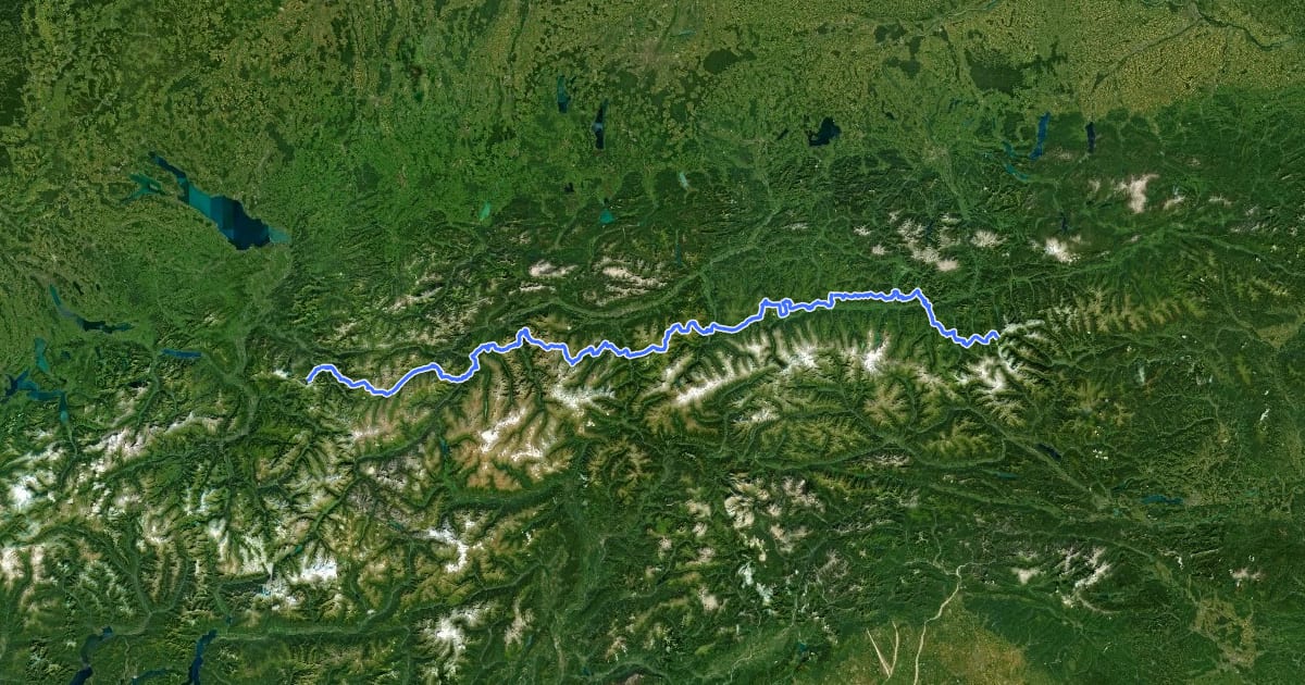 Маршрут Zentralalpenweg 02A на спутниковом снимке