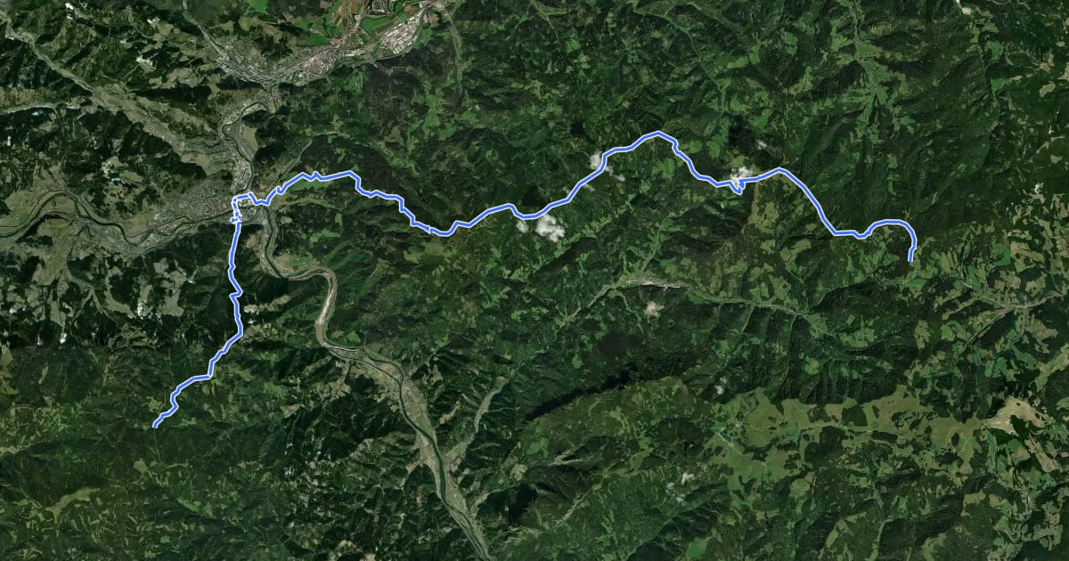 Маршрут Zentralalpenweg 02A Variante Bruck/Mur на спутниковом снимке