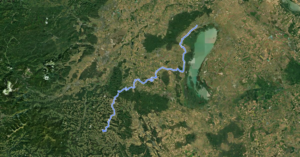 Маршрут Zentralalpenweg на спутниковом снимке