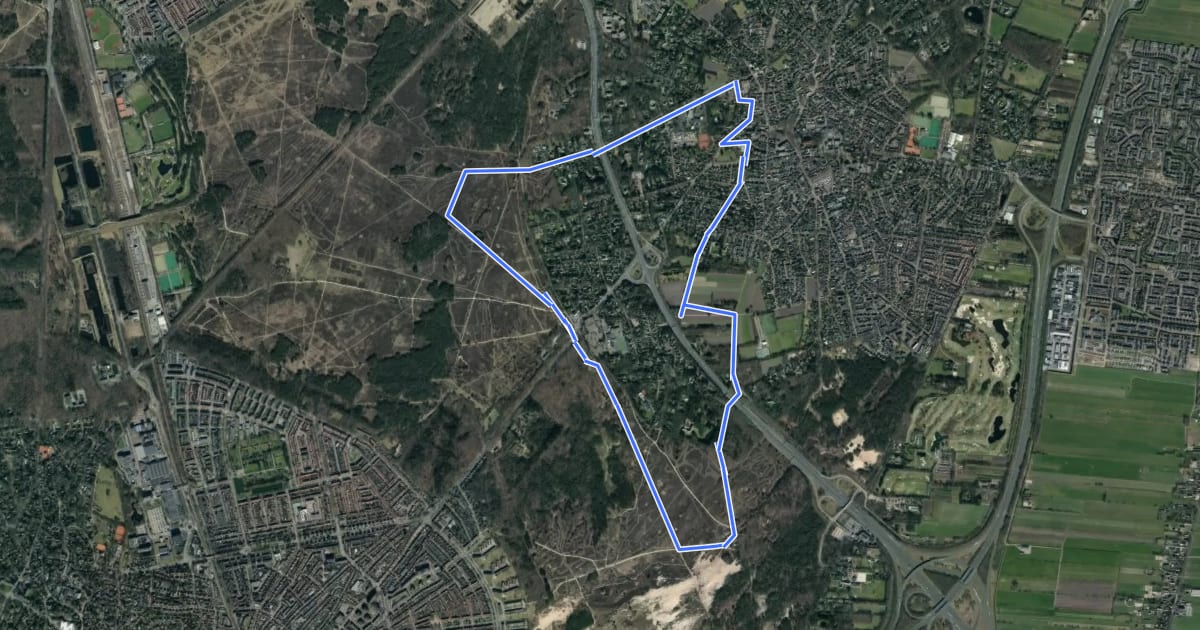 Маршрут Zeven Bergjesroute на спутниковом снимке
