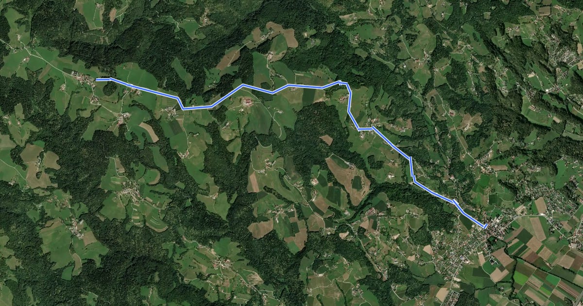Маршрут Zgornja Polskava - Kočno - Šmartno на спутниковом снимке