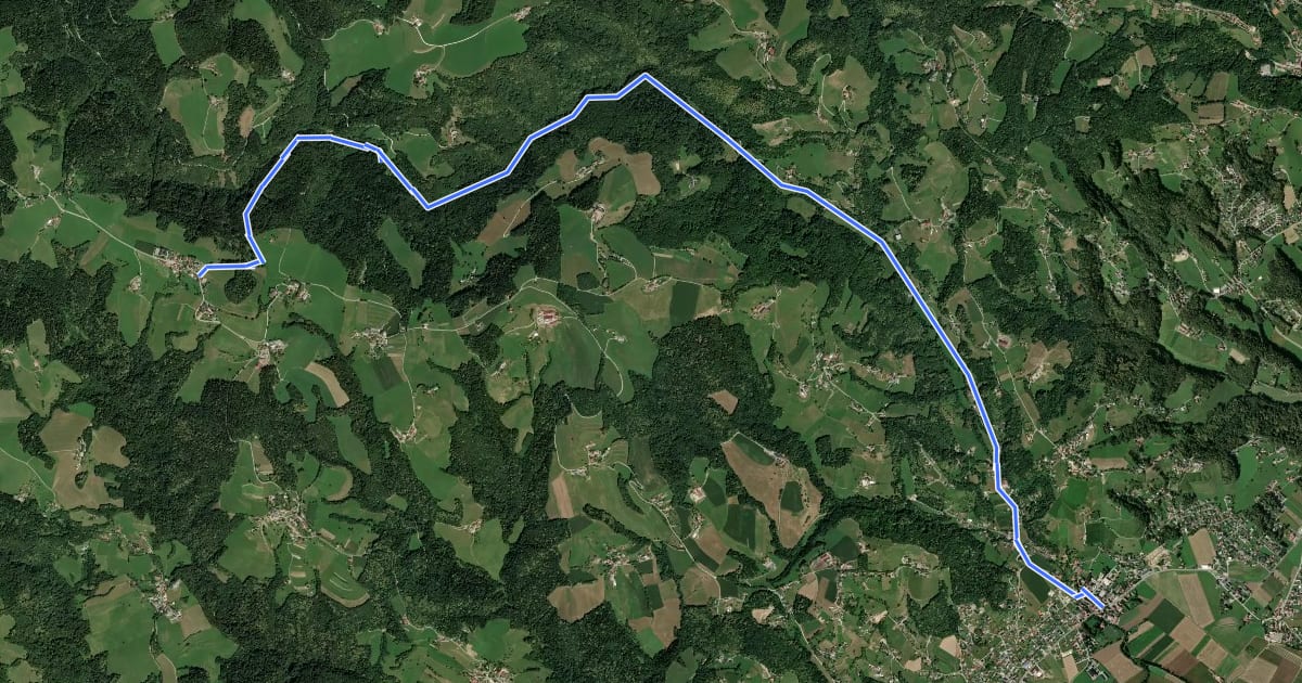 Маршрут Zgornja Polskava - Vintgar - Šmartno на спутниковом снимке