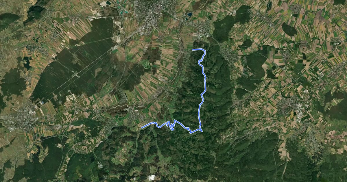 Маршрут Ziegelöfen - Walpersbach - Ofenbach - Tobiaskreuz - Katzelsdorf на спутниковом снимке