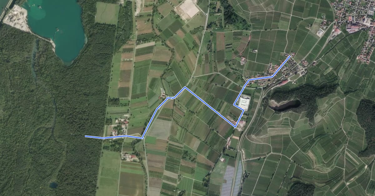 Маршрут Ziegelfeld - Jägerhof на спутниковом снимке