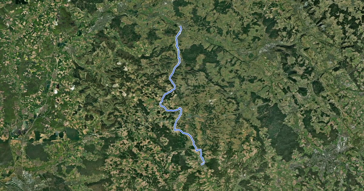 Маршрут Ziegenfeldertal Radweg на спутниковом снимке