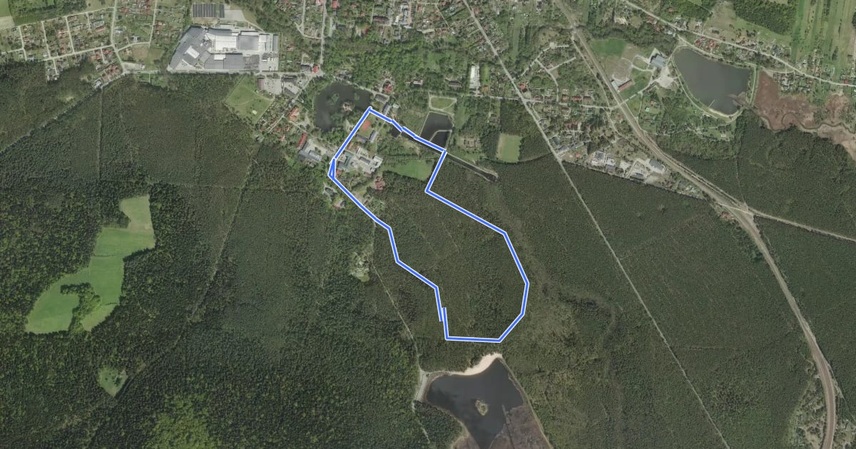 Маршрут Zielona ścieżka nordic walking на спутниковом снимке