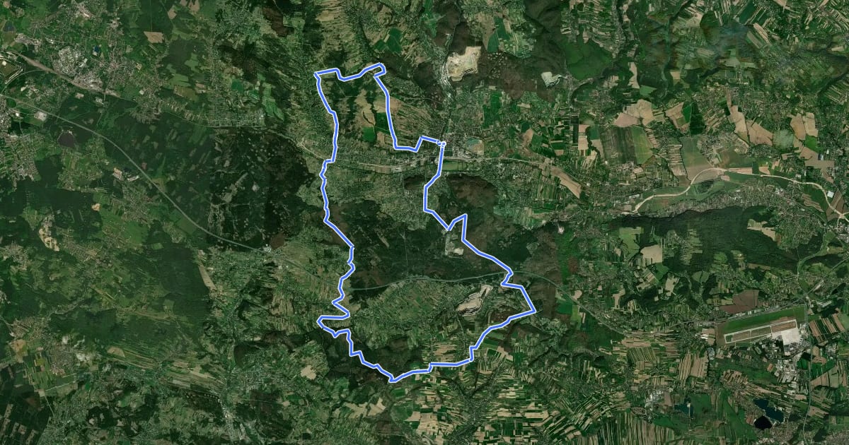 Маршрут Zielony szlak rowerowy (Krzeszowice) на спутниковом снимке
