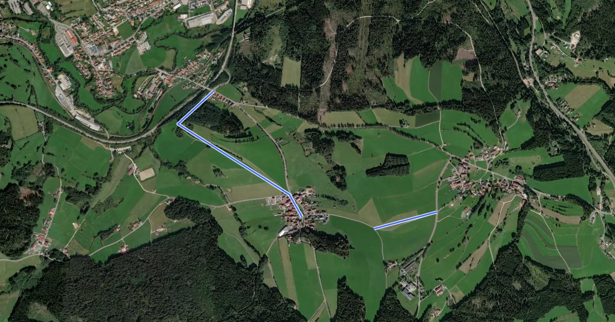 Маршрут Zielwanderweg 4 (Zwiesel-Frauenau) на спутниковом снимке