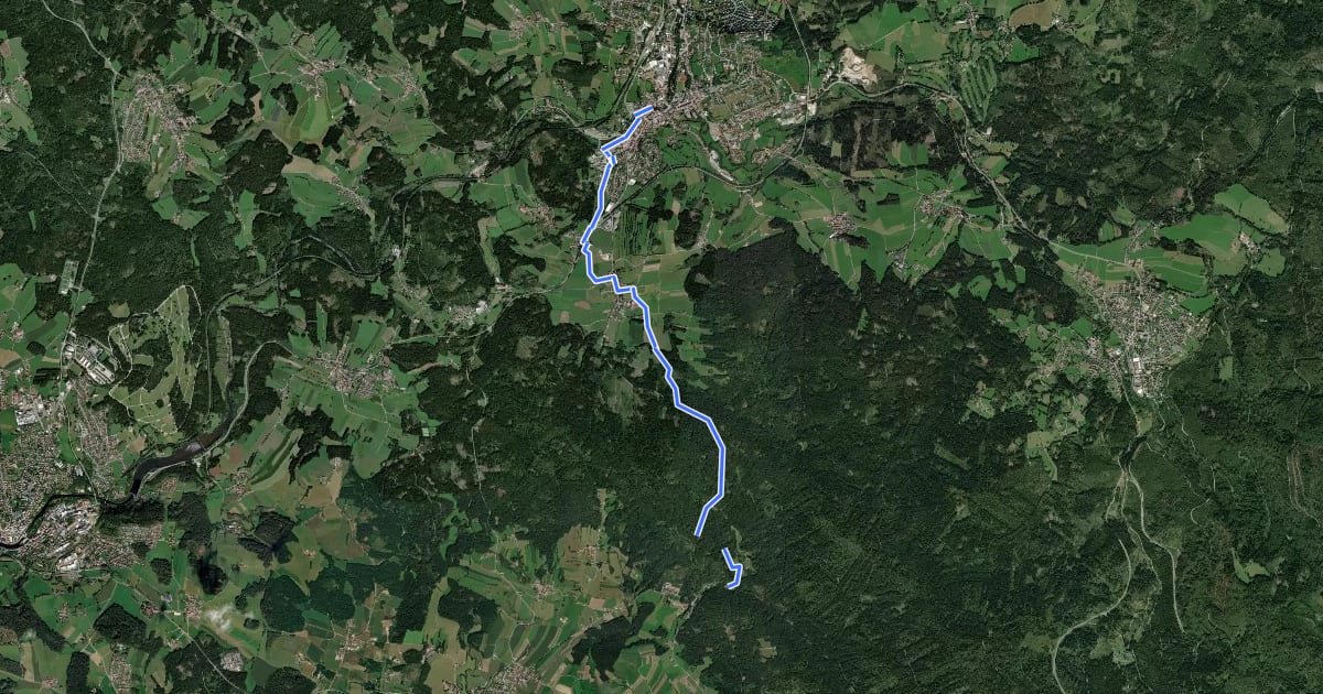 Маршрут Zielwanderweg 6 (Zwiesel-Bärnzell-Zimmeraul) на спутниковом снимке