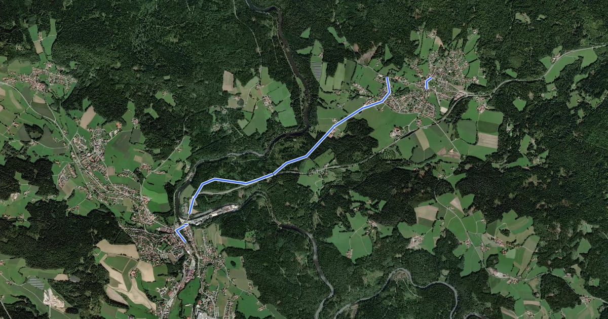Маршрут Zielwanderweg 8 Böbrach - Teisnach на спутниковом снимке