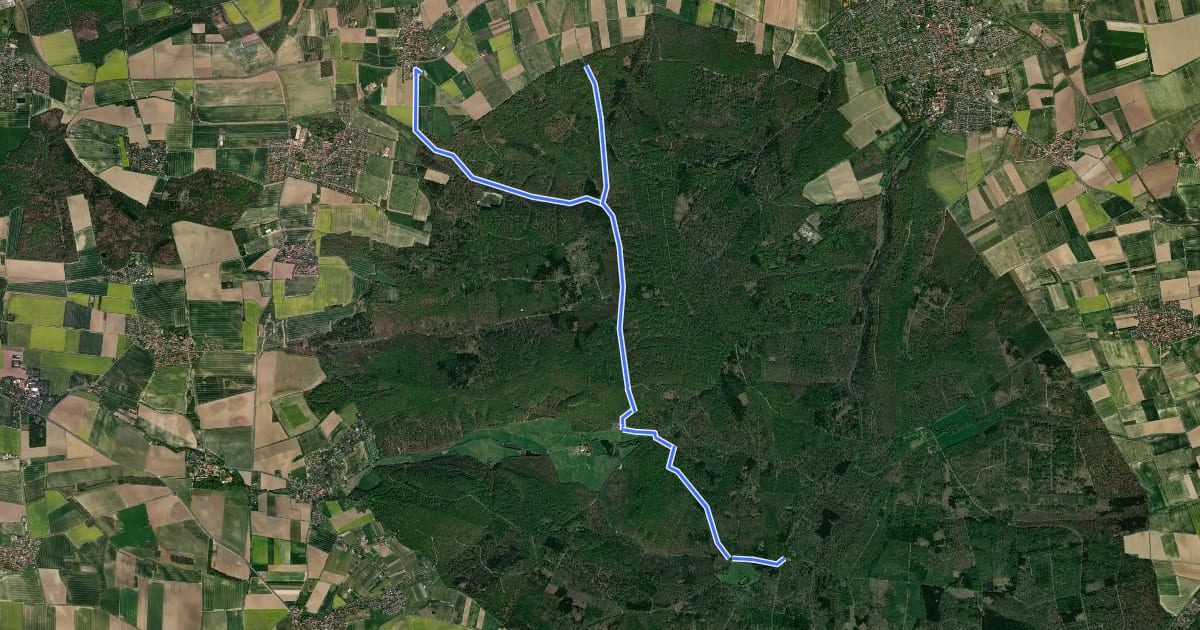 Маршрут Zielwanderweg Bornum/Abbenrode-Reitling-Tetzelstein на спутниковом снимке