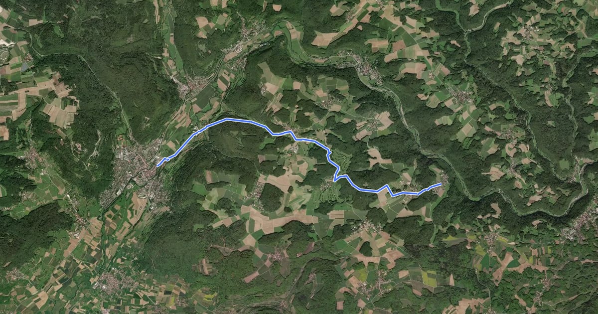 Маршрут Zielwanderweg Ebermannnstadt - Burggailenreuth на спутниковом снимке