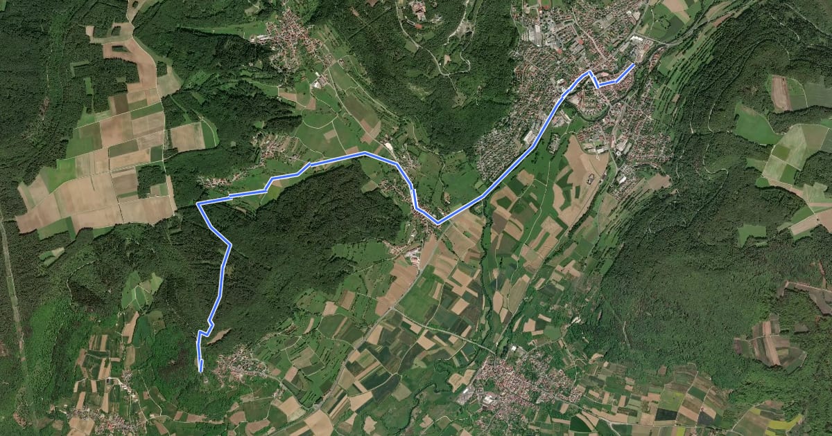 Маршрут Zielwanderweg Ebermannstadt - Vexierkapelle на спутниковом снимке