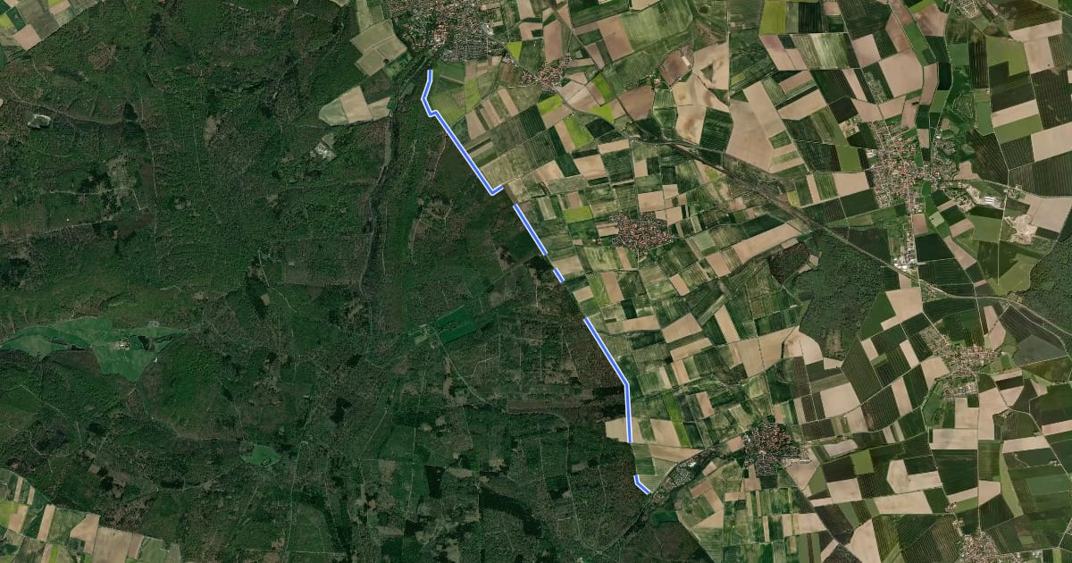 Маршрут Zielwanderweg Königslutter Schunterquelle на спутниковом снимке