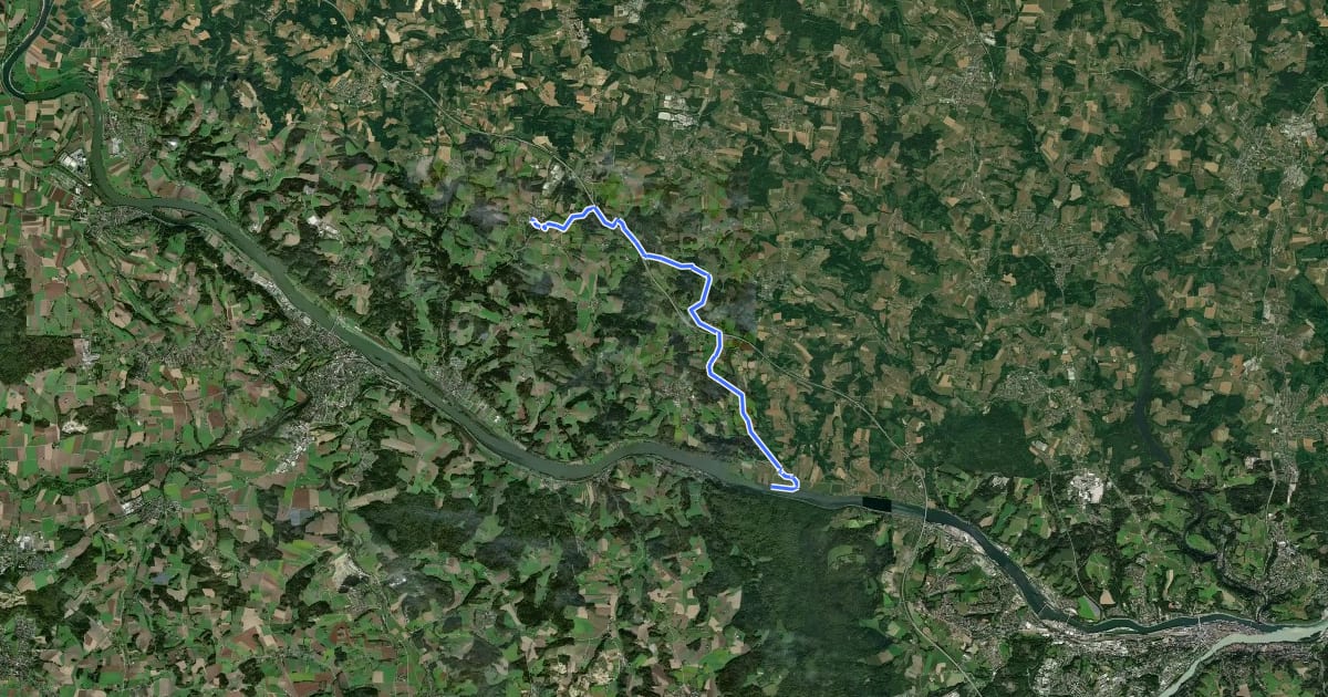 Маршрут Zielwanderweg Nr. 14 на спутниковом снимке