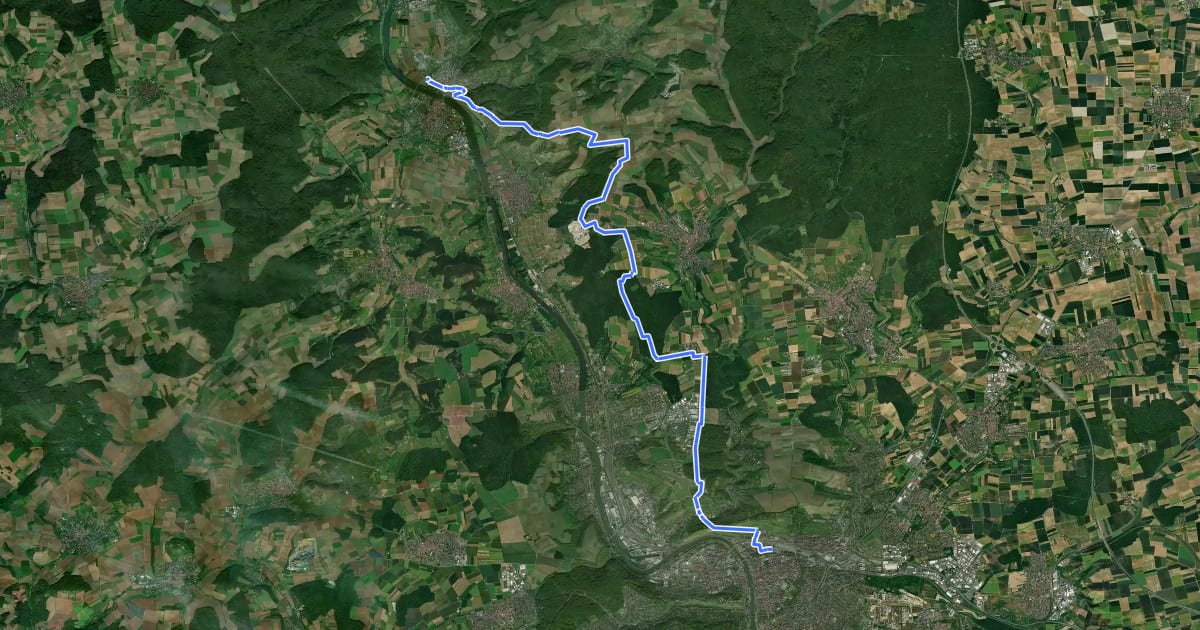 Маршрут Zielwanderweg Würzburg-Retzbach на спутниковом снимке