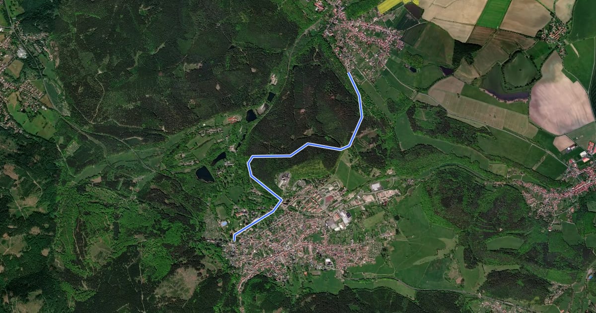 Маршрут Zielweg Schnepfenthal на спутниковом снимке