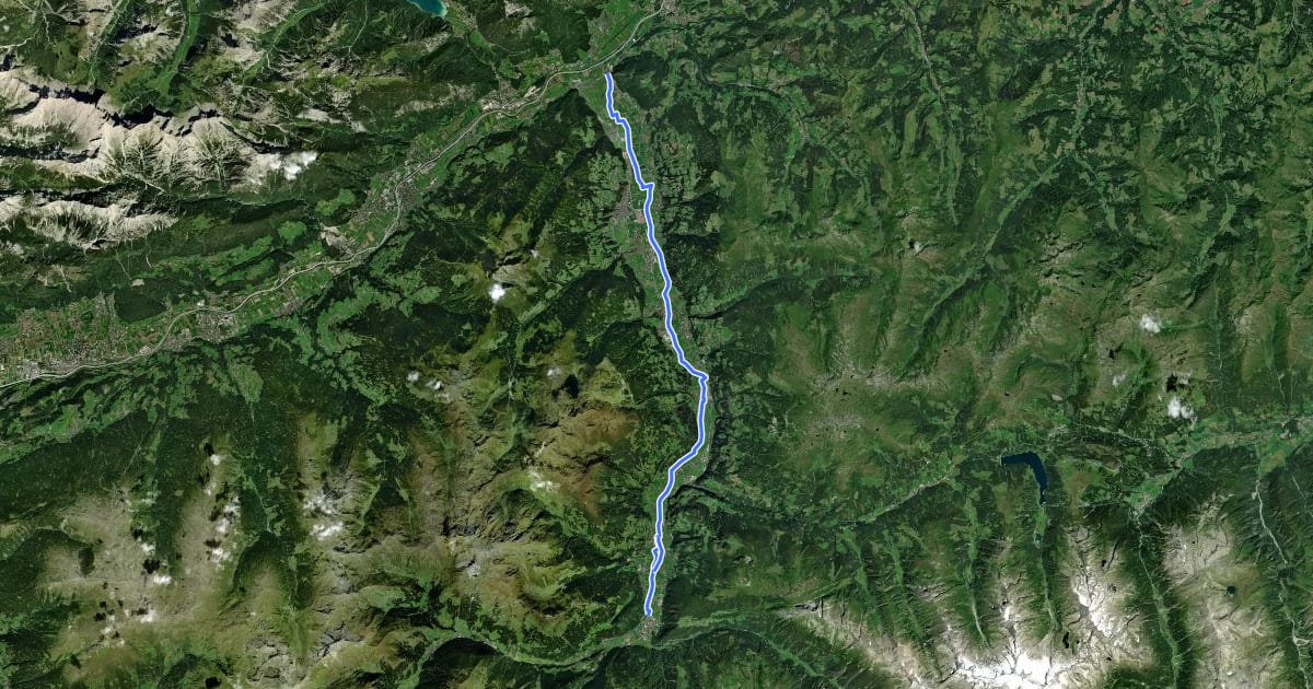 Маршрут Zillertal на спутниковом снимке