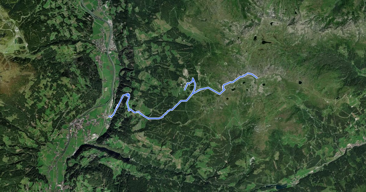 Маршрут Zillertal-Arena Wanderweg 10 на спутниковом снимке