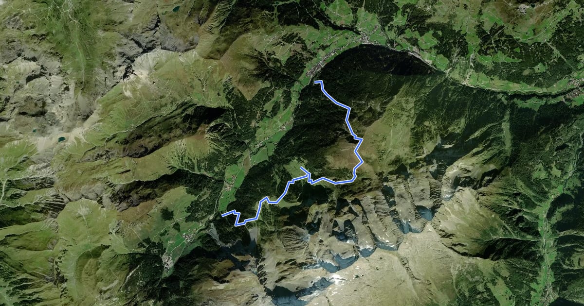 Маршрут Zillertal Wanderweg 20 на спутниковом снимке