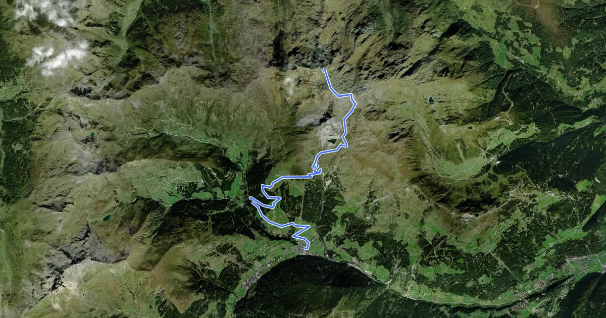 Маршрут Zillertal Wanderweg 51 на спутниковом снимке