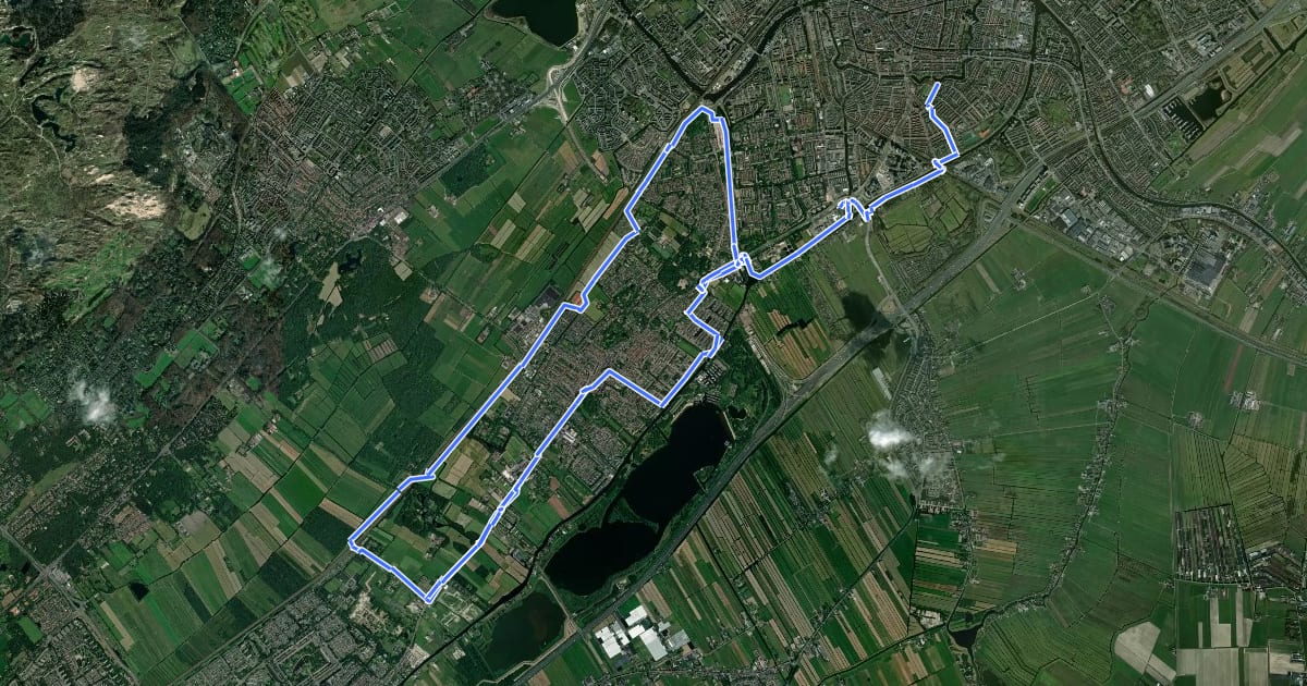 Маршрут Zilverroute на спутниковом снимке